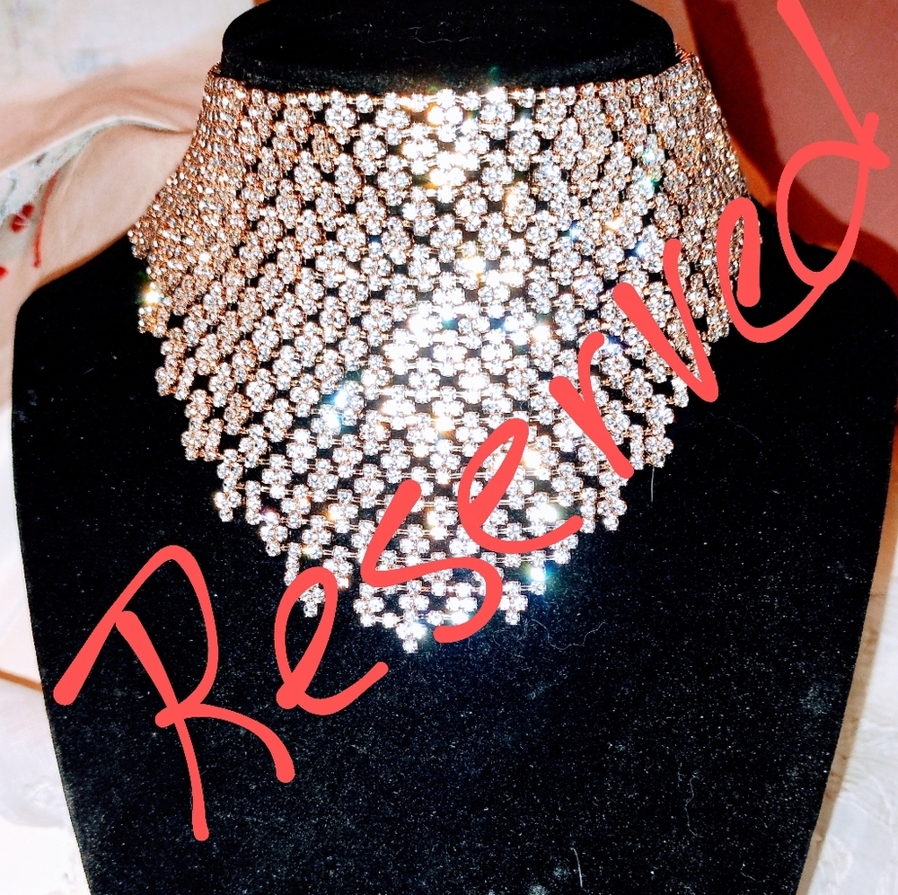 Retro Crystal Bib Necklace, 1970s(?)